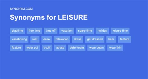 leisure synonym|Leisure Synonyms: 37 Synonyms and Antonyms for Leisure.